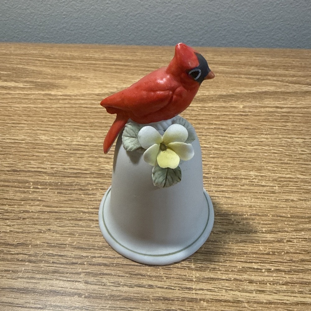 Hand Painted Ceramic Cardinal Bell‎ Red Bird